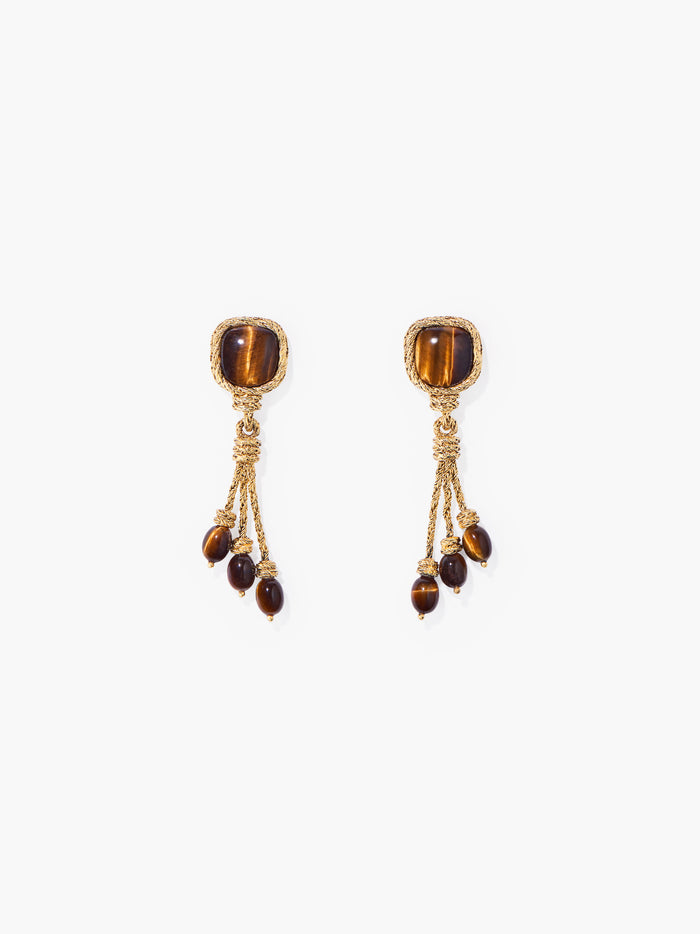 Boucles d'oreilles Miki oeil de tigre