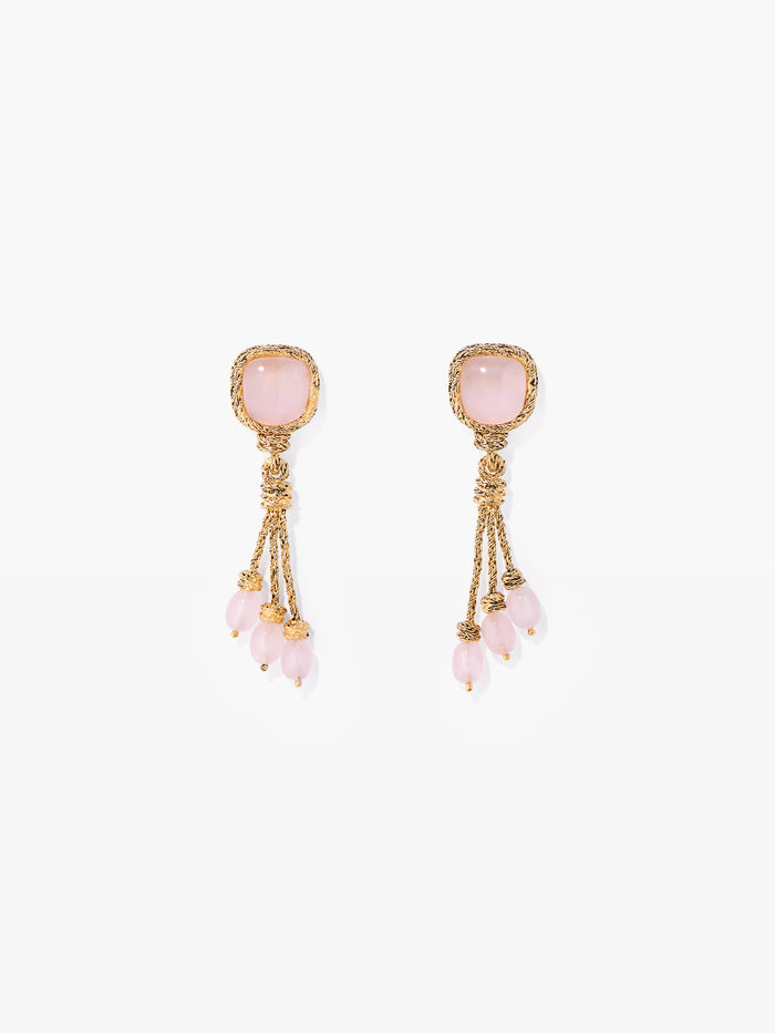 Boucles d'oreilles Miki quartz rose