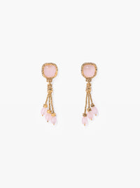 Boucles d'oreilles Miki quartz rose