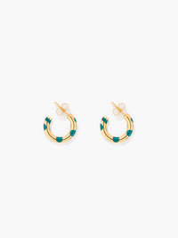 Positano Emerald Mini Hoop Earrings