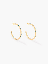 Positano Emerald Hoop Earrings