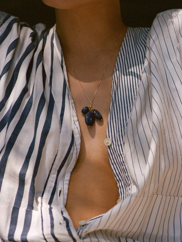 Large Lapis lazuli beetle pendant